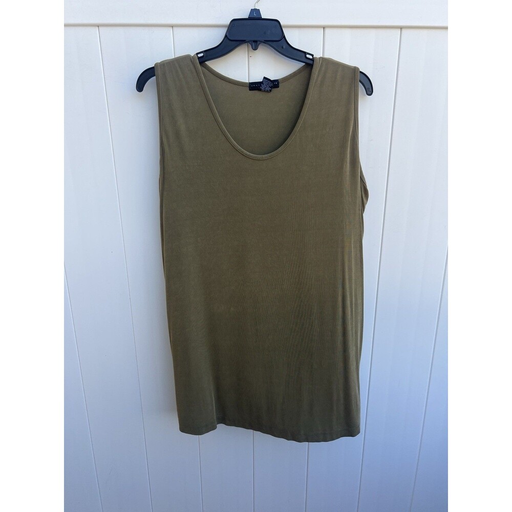 Grace Elements Slinky Acetate Knit Green Top Sleeveless Plus Size 20W